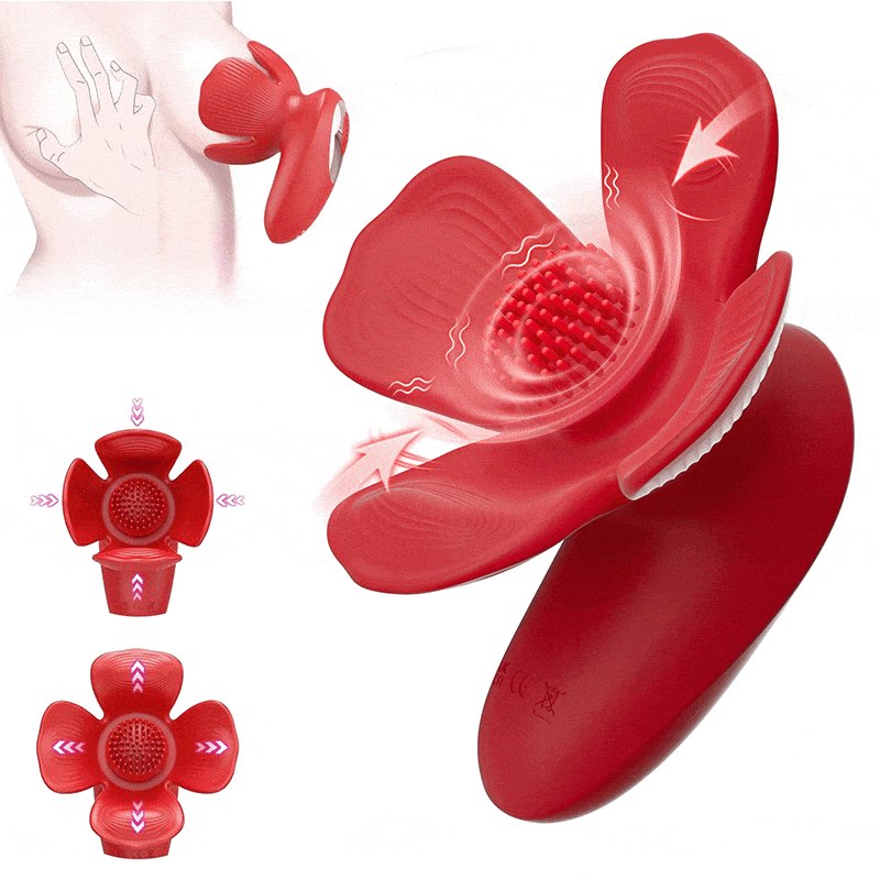 Red rose petal breast stimulator, photo 1