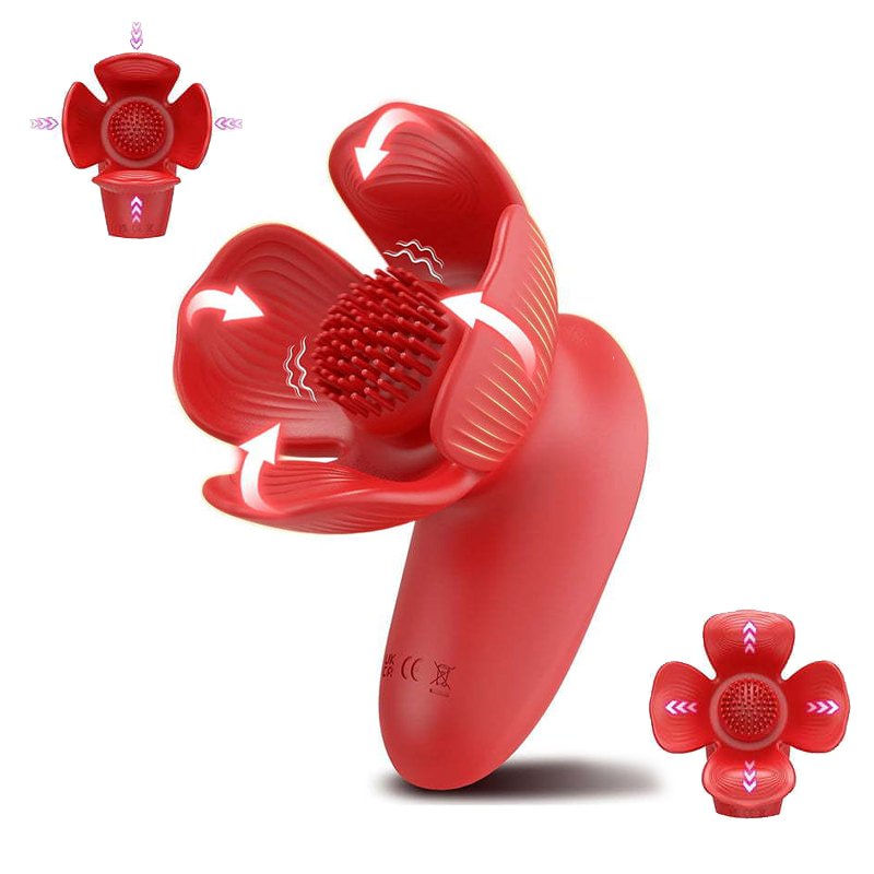 Red rose petal breast stimulator, photo 2