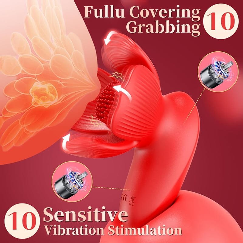 Red rose petal breast stimulator, photo 3