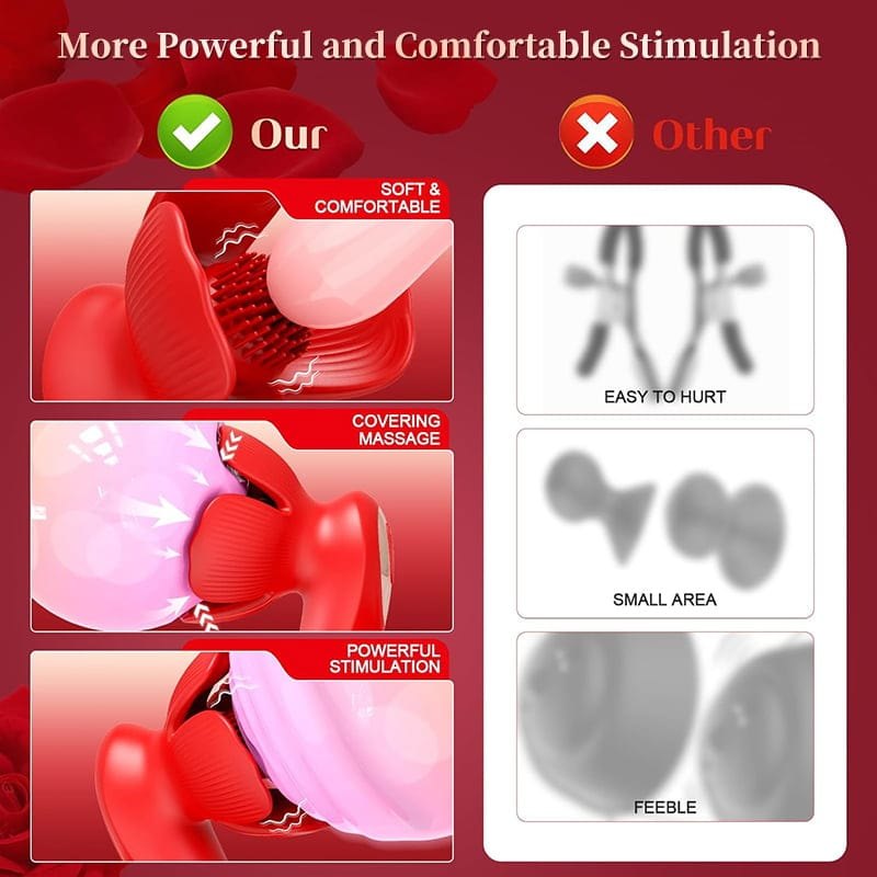 Red rose petal breast stimulator, photo 5