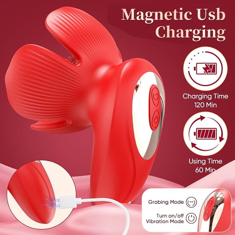 Red rose petal breast stimulator, photo 7