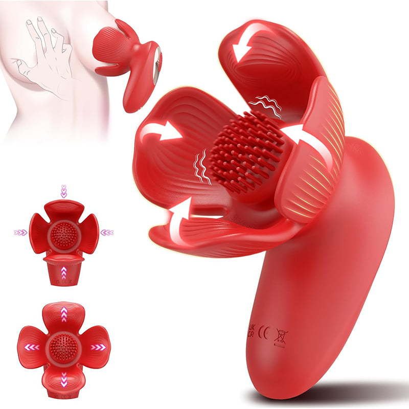 Red rose petal breast stimulator, photo 9