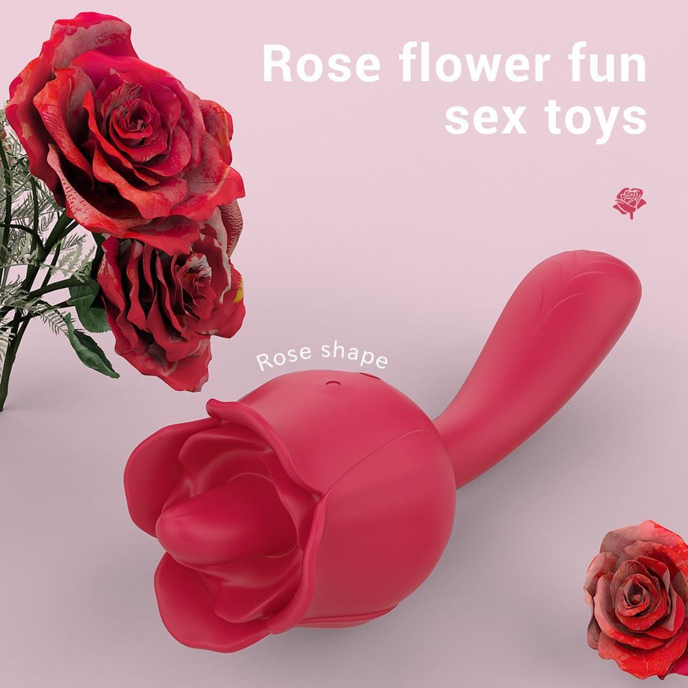 Red rose-shaped silicone clit vibrator, photo 2