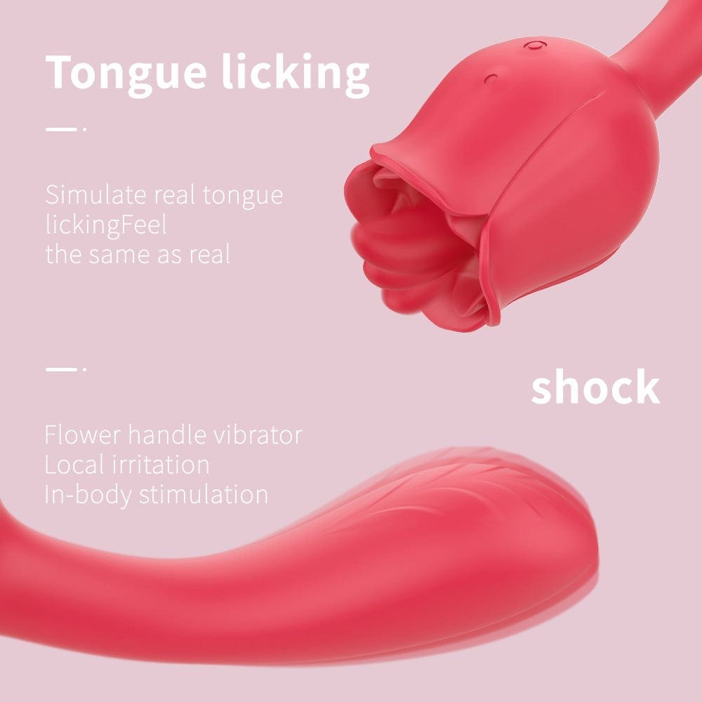 Red rose-shaped silicone clit vibrator, photo 3