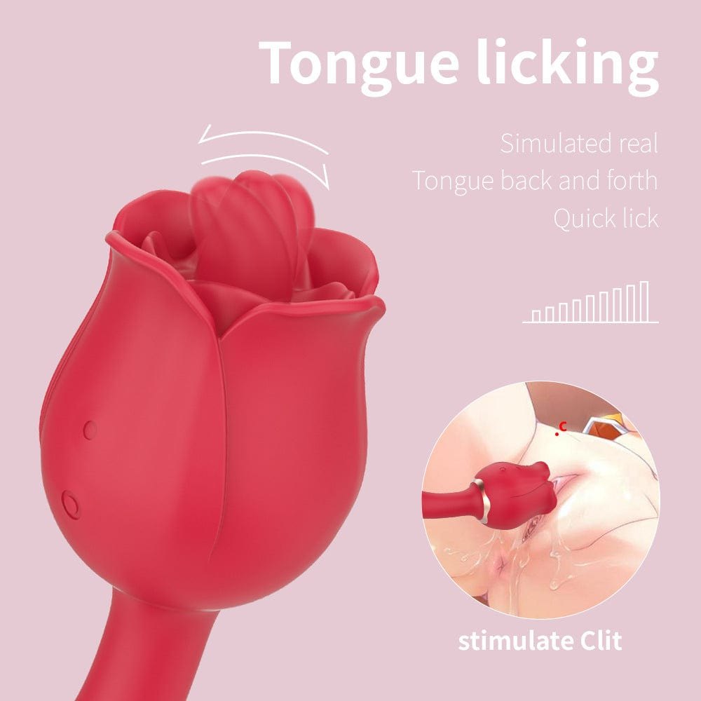 Red rose-shaped silicone clit vibrator, photo 4