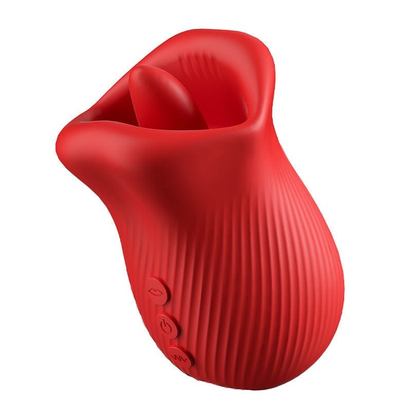 Red rose shaped tongue licking clitoral vibrator, photo 7