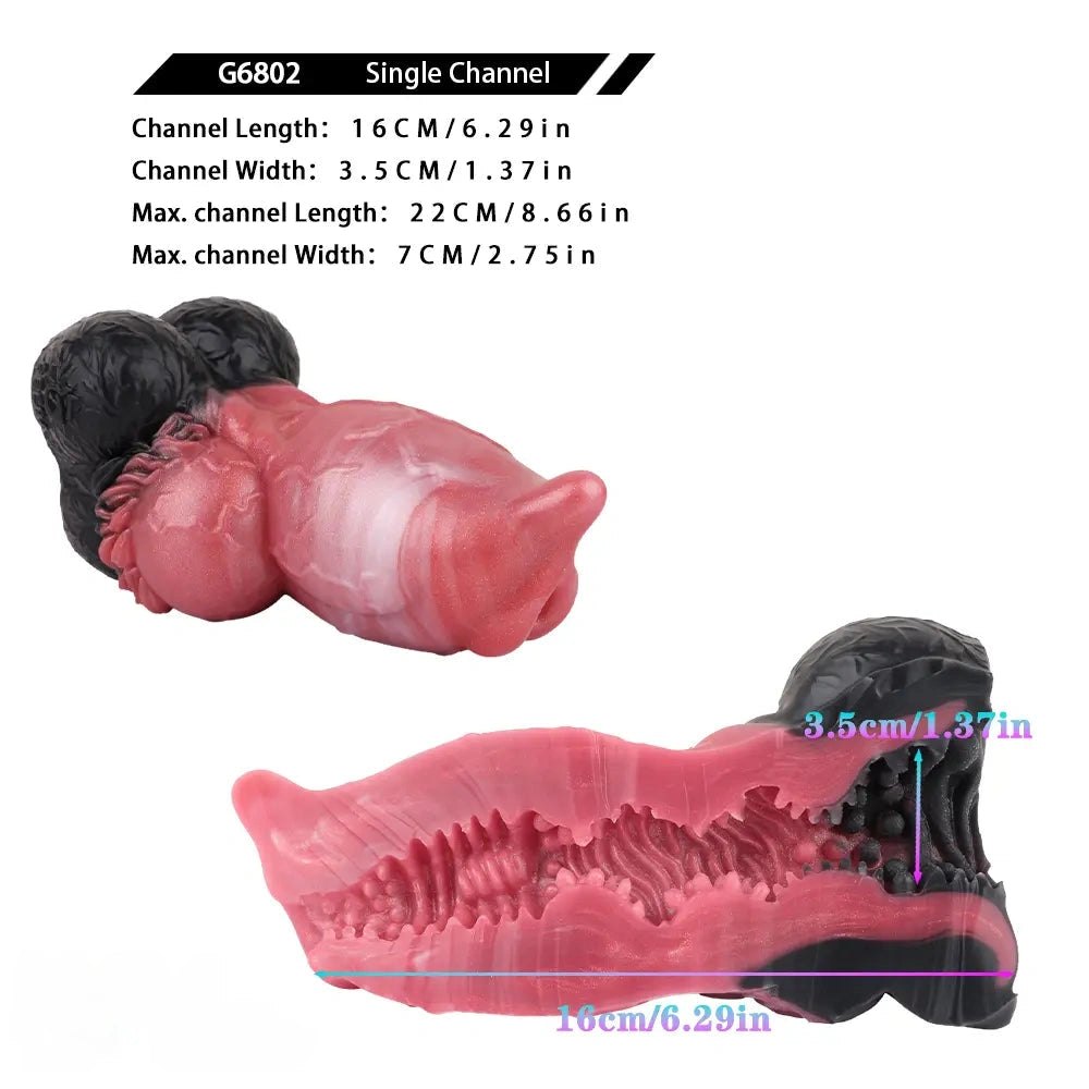 Red silicone animal knot dildo, photo 11