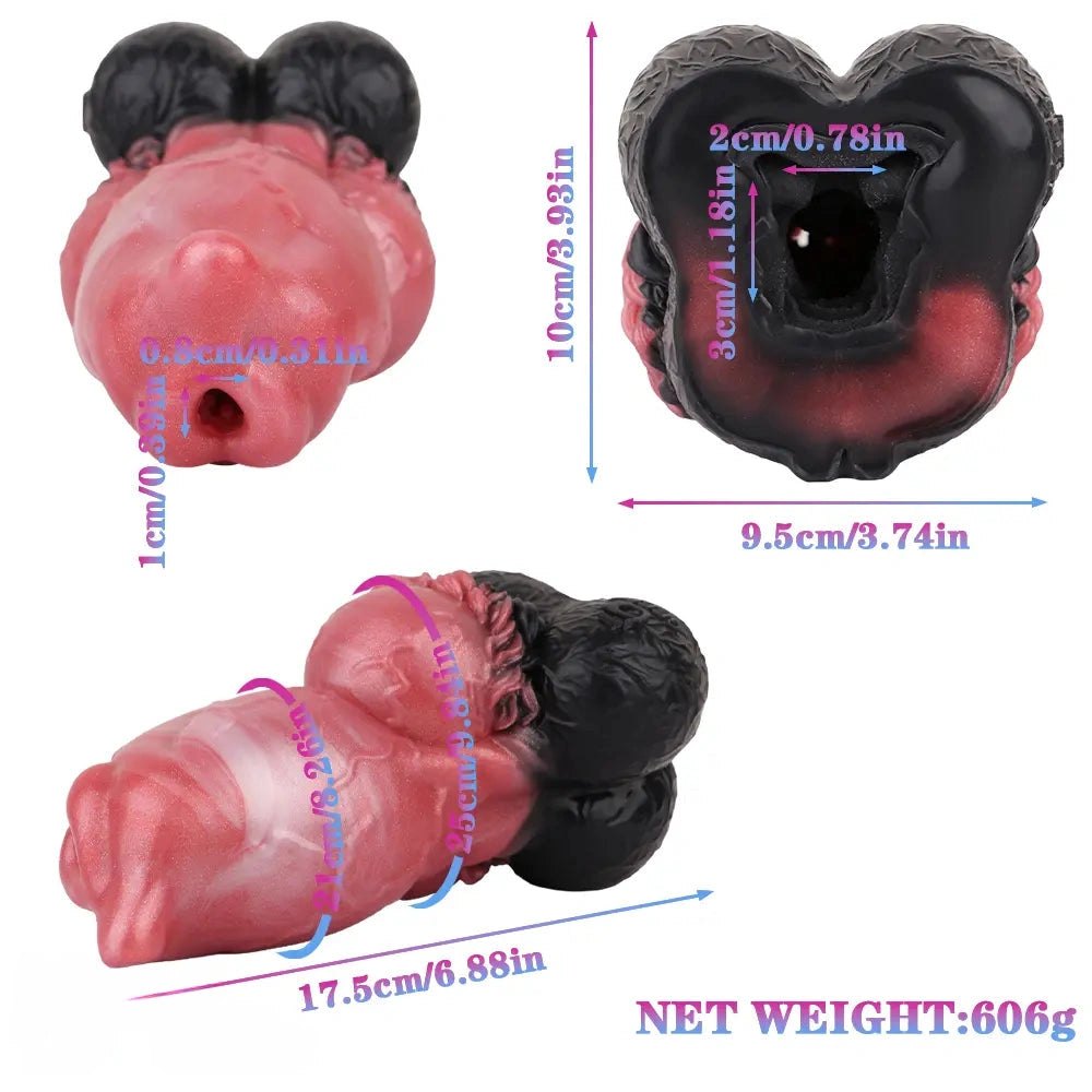 Red silicone animal knot dildo, photo 6