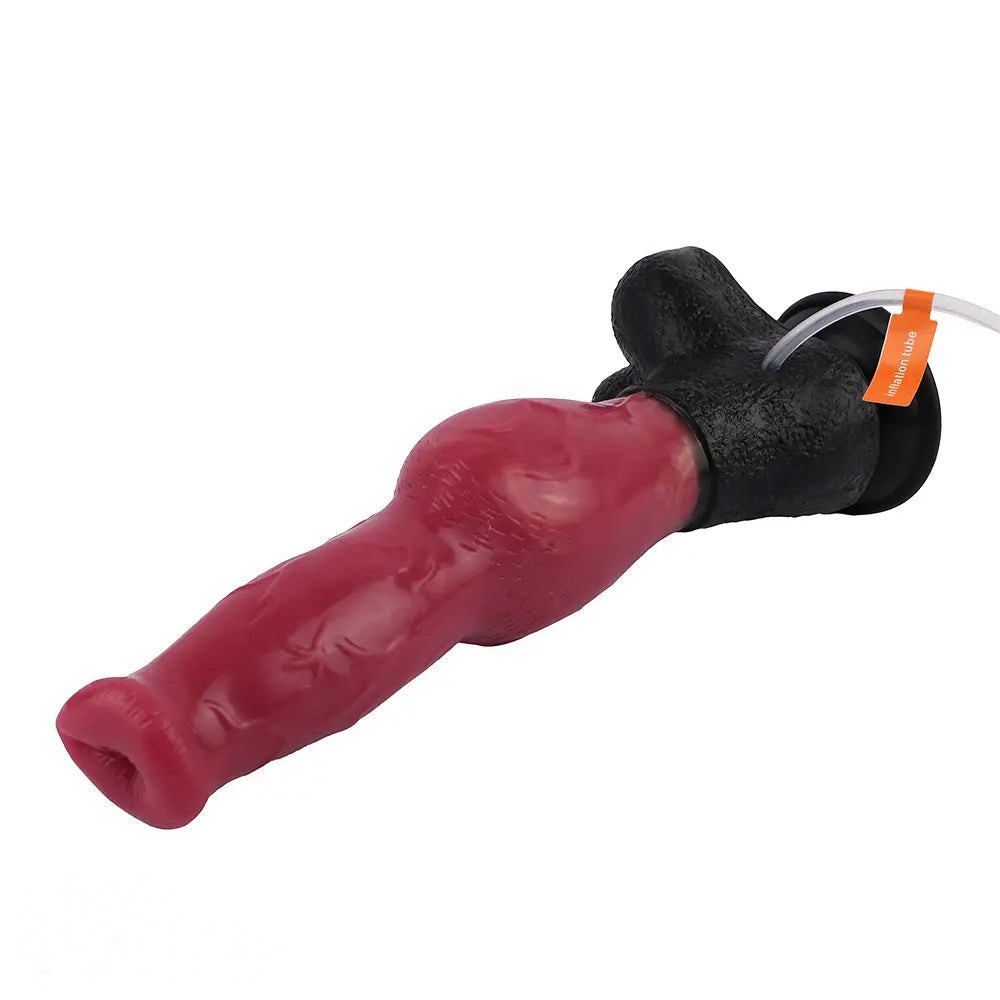 Red silicone animal knot dildo, photo 10
