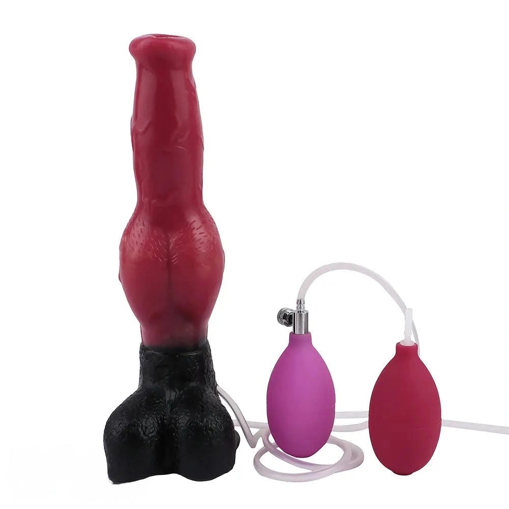 Red silicone animal knot dildo, photo 12