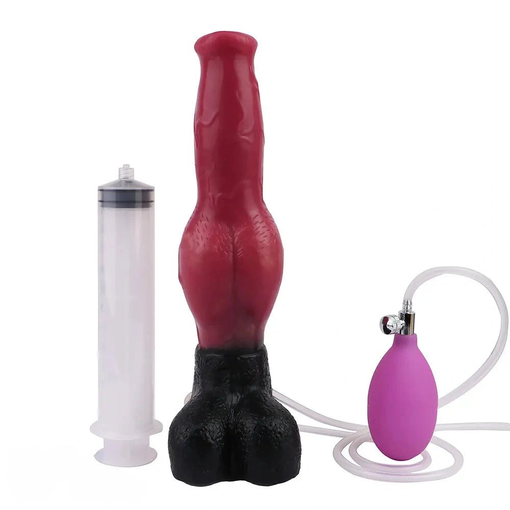 Red silicone animal knot dildo, photo 13
