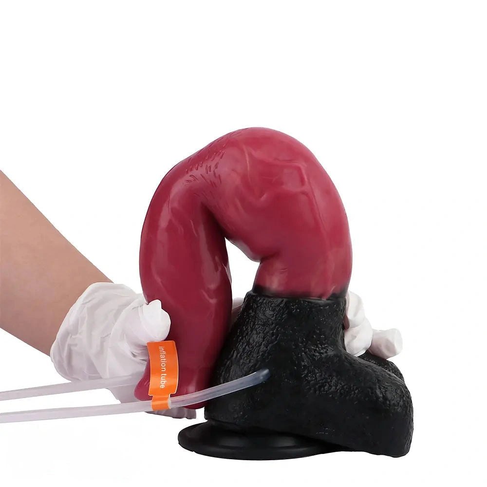 Red silicone animal knot dildo, photo 14