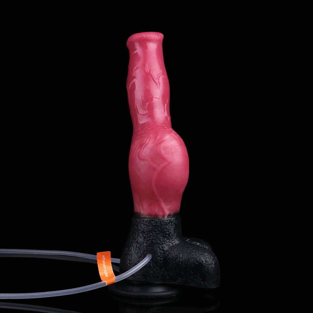 Red silicone animal knot dildo, photo 6