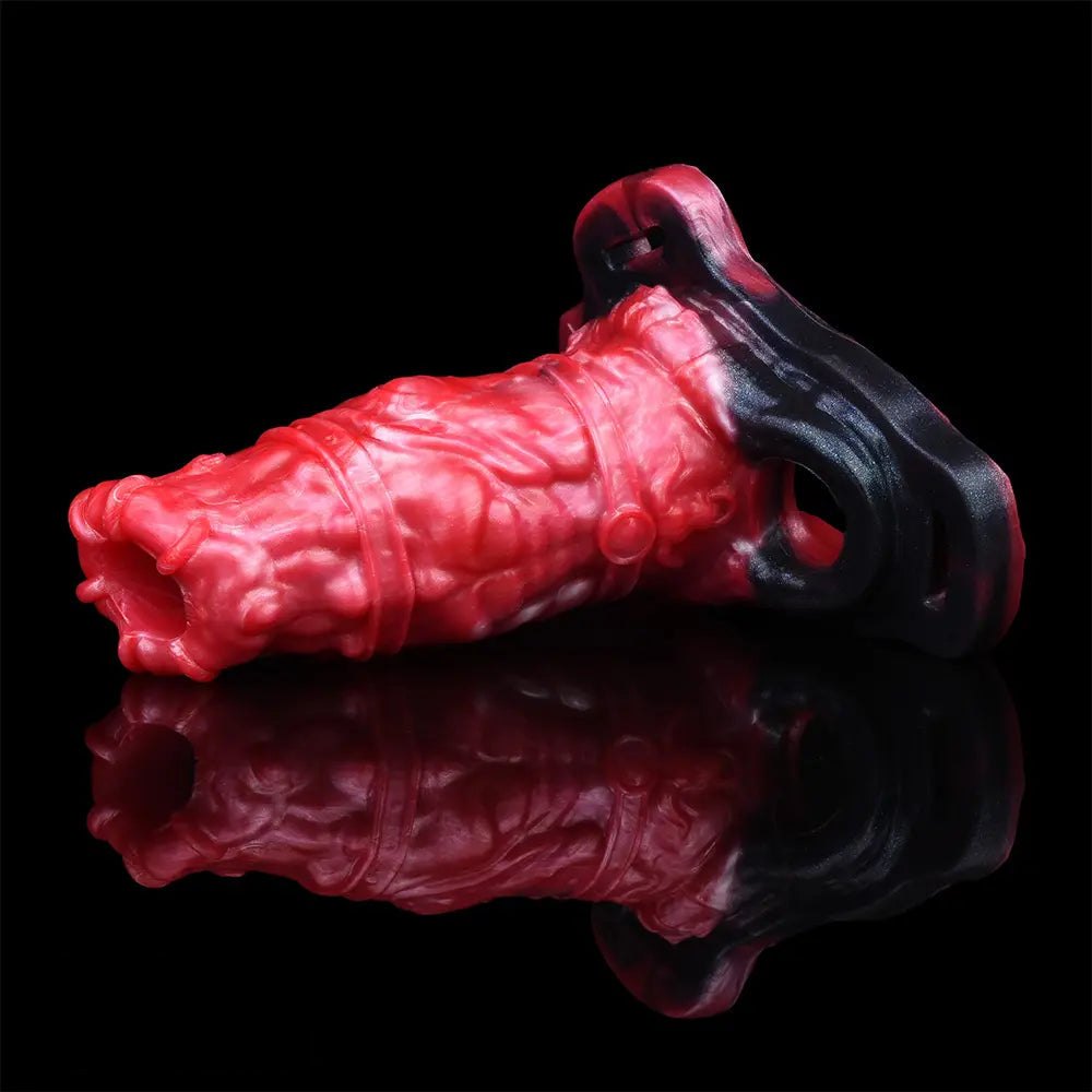 Red silicone realistic dildo, photo 10