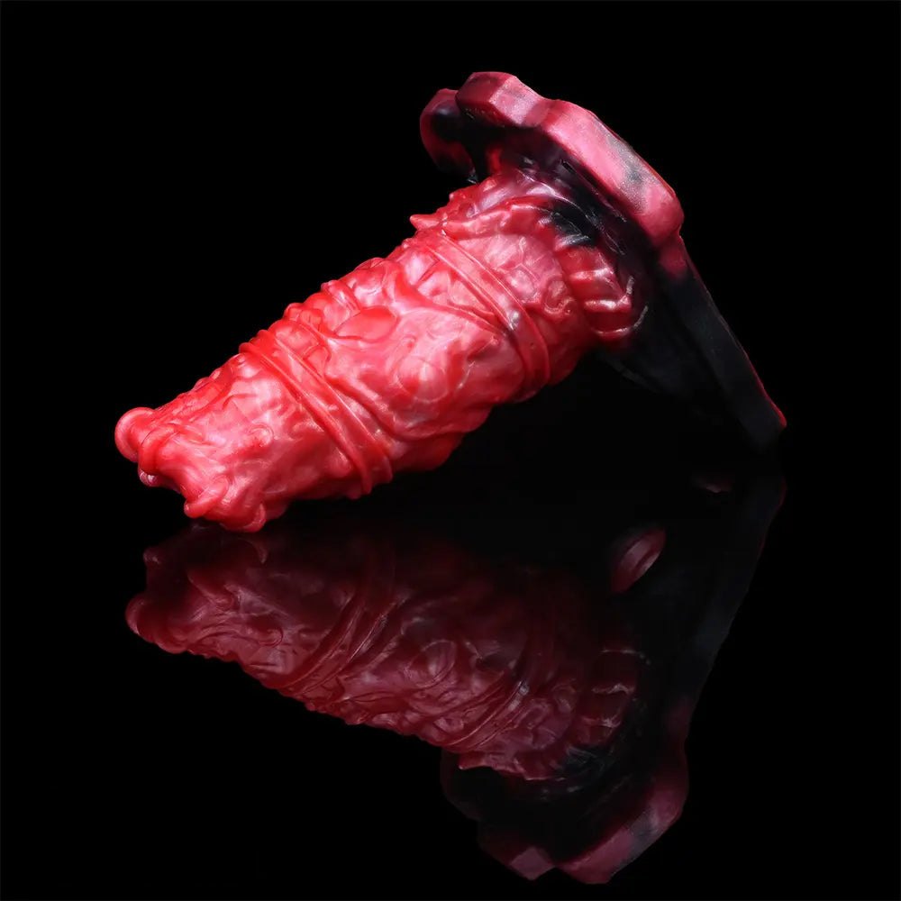 Red silicone realistic dildo, photo 11