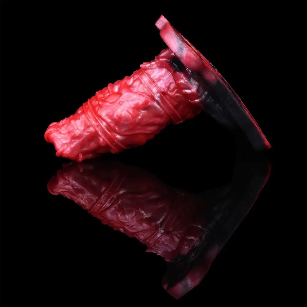 Red silicone realistic dildo, photo 12