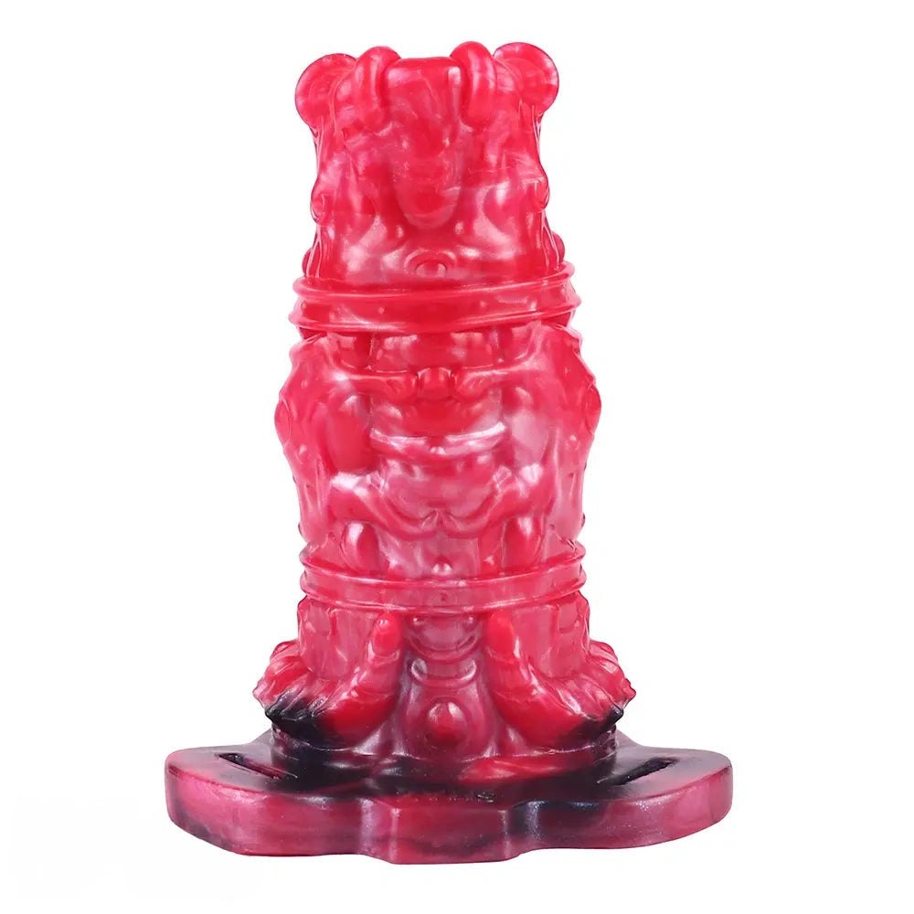 Red silicone realistic dildo, photo 3