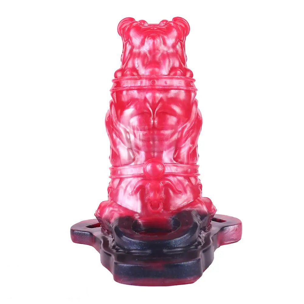 Red silicone realistic dildo, photo 7
