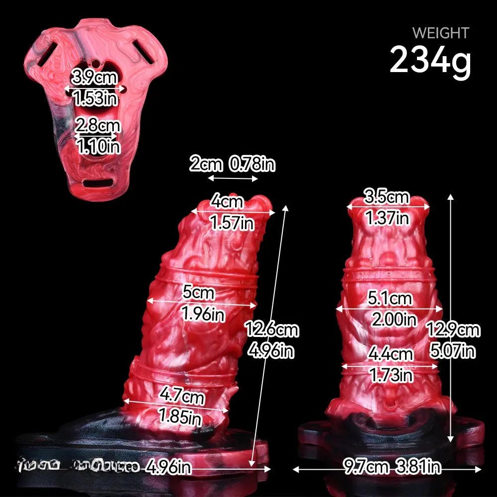Red silicone realistic dildo, photo 9