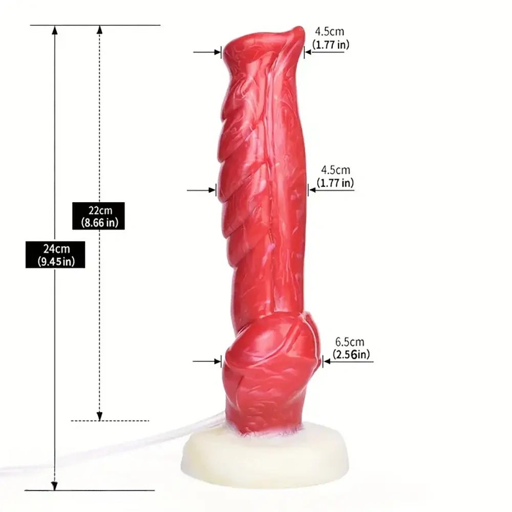 Red spiral dog knot animal dildo, photo 11