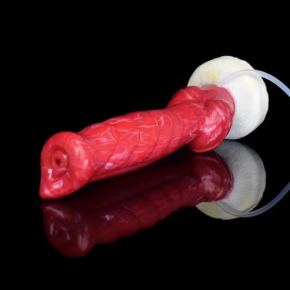 Red spiral dog knot animal dildo, photo 3