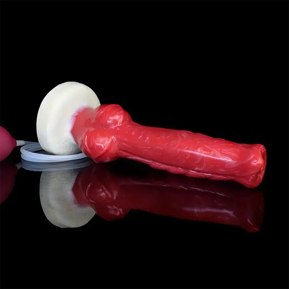 Red spiral dog knot animal dildo, photo 7