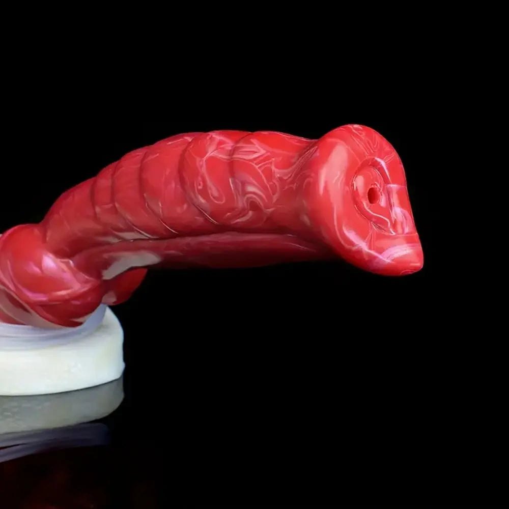 Red spiral dog knot animal dildo, photo 8