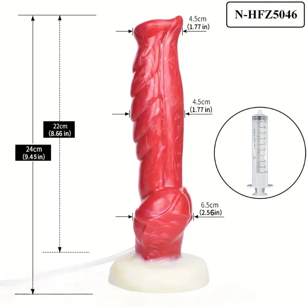Red spiral dog knot animal dildo, photo 9