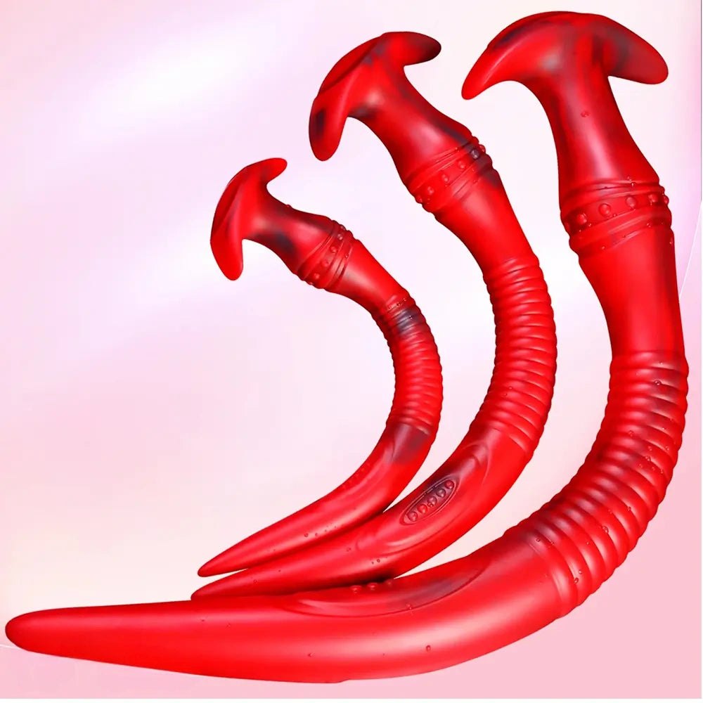Red silicone tentacle fantasy dildo, photo 1