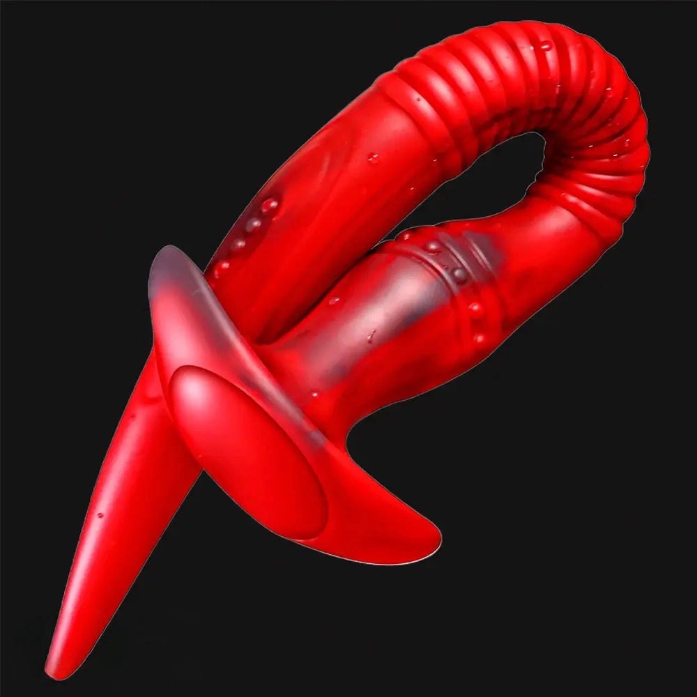 Red silicone tentacle fantasy dildo, photo 3