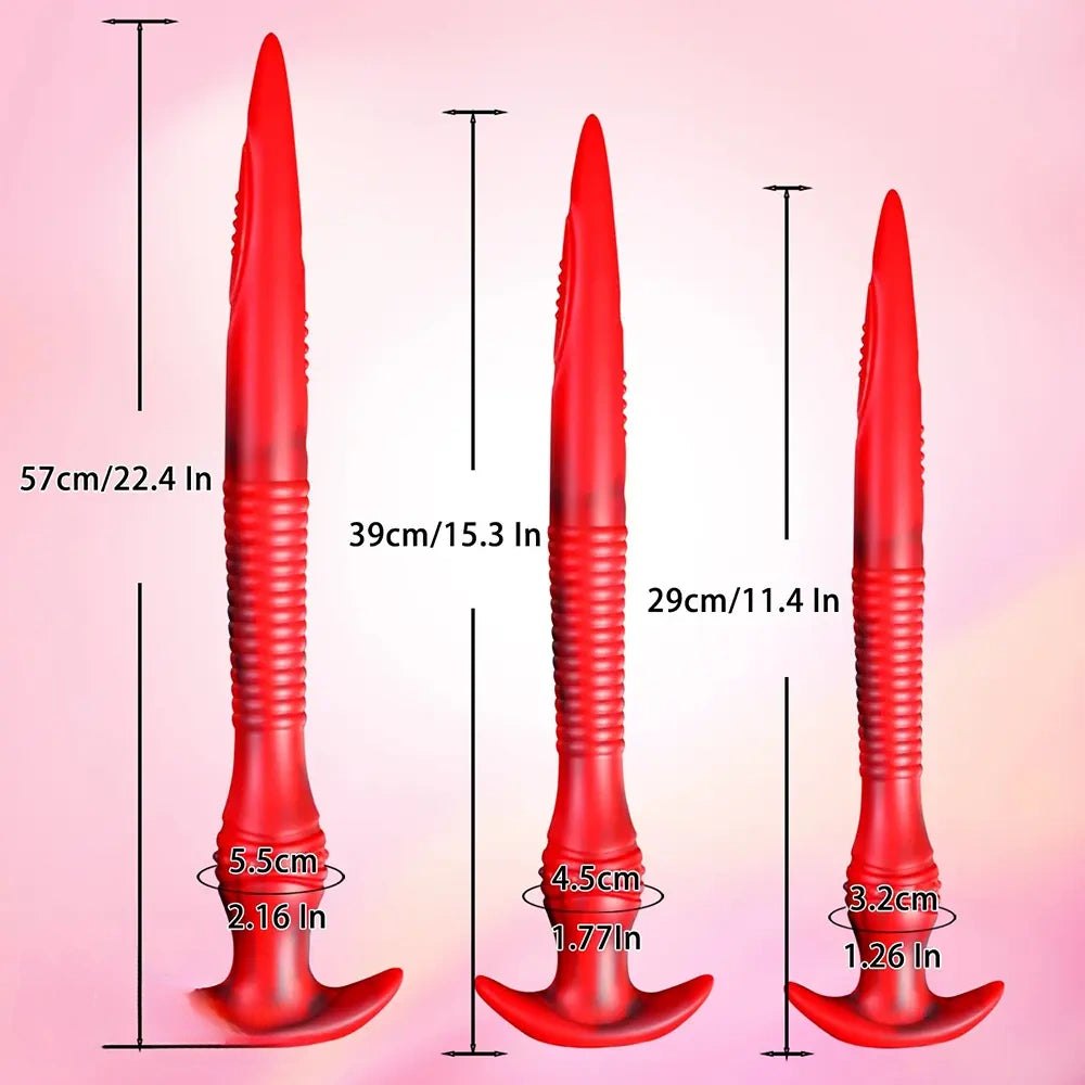 Red silicone tentacle fantasy dildo, photo 4