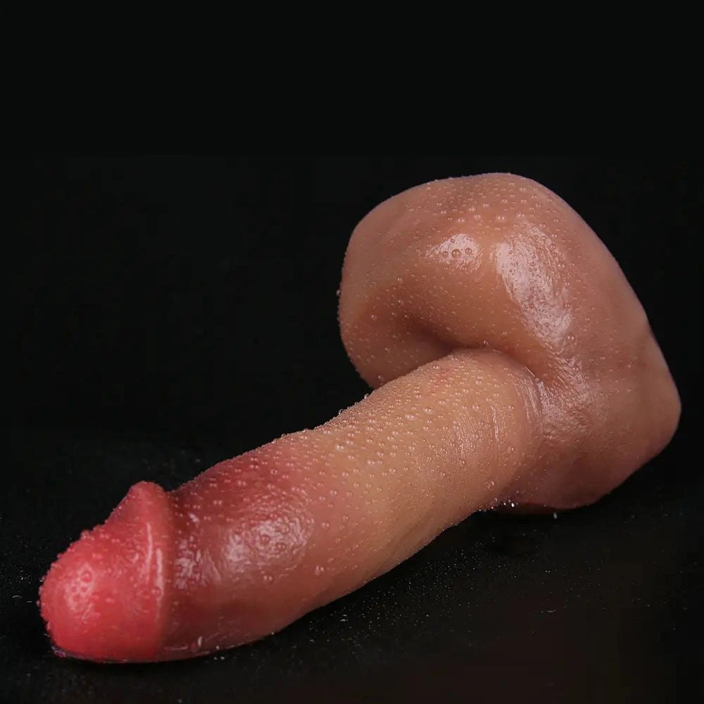 Flesh-tone curved realistic silicone dildo, photo 14