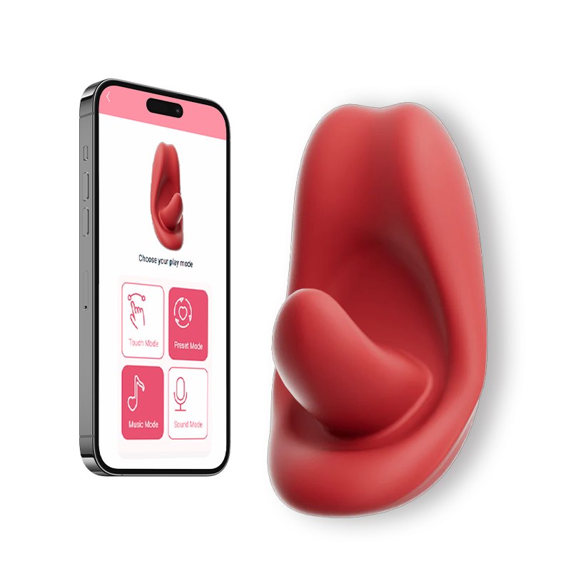 Red wearable app-controlled vibrator, photo 1