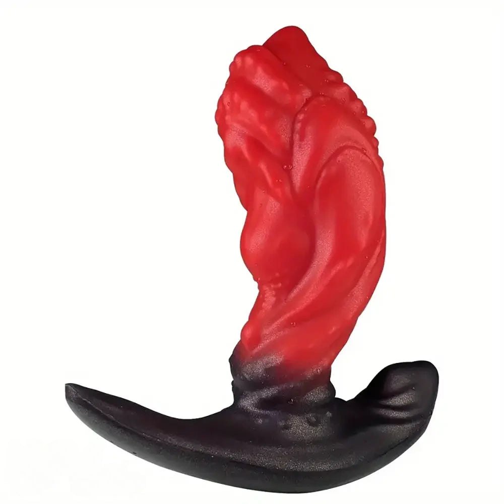 Red wearable liquid silicone anal plug, photo 1