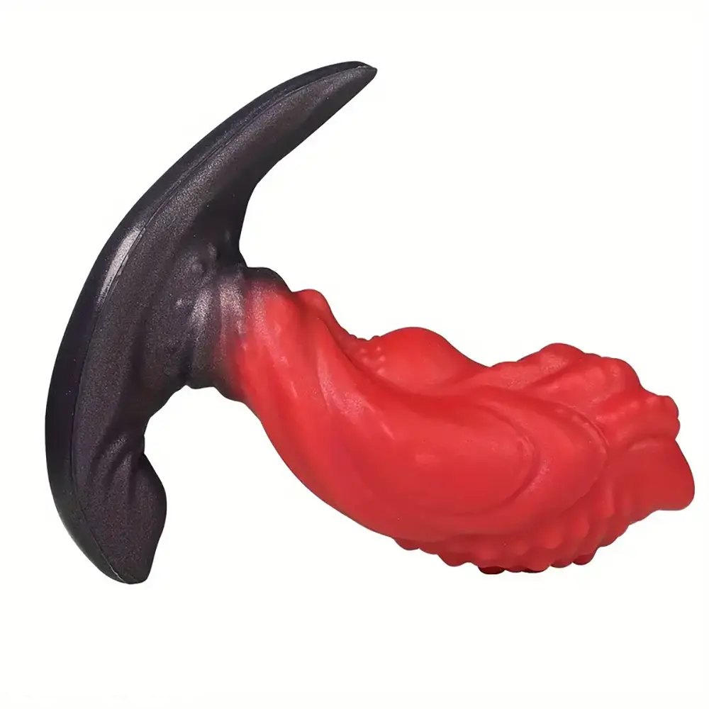 Red wearable liquid silicone anal plug, photo 12