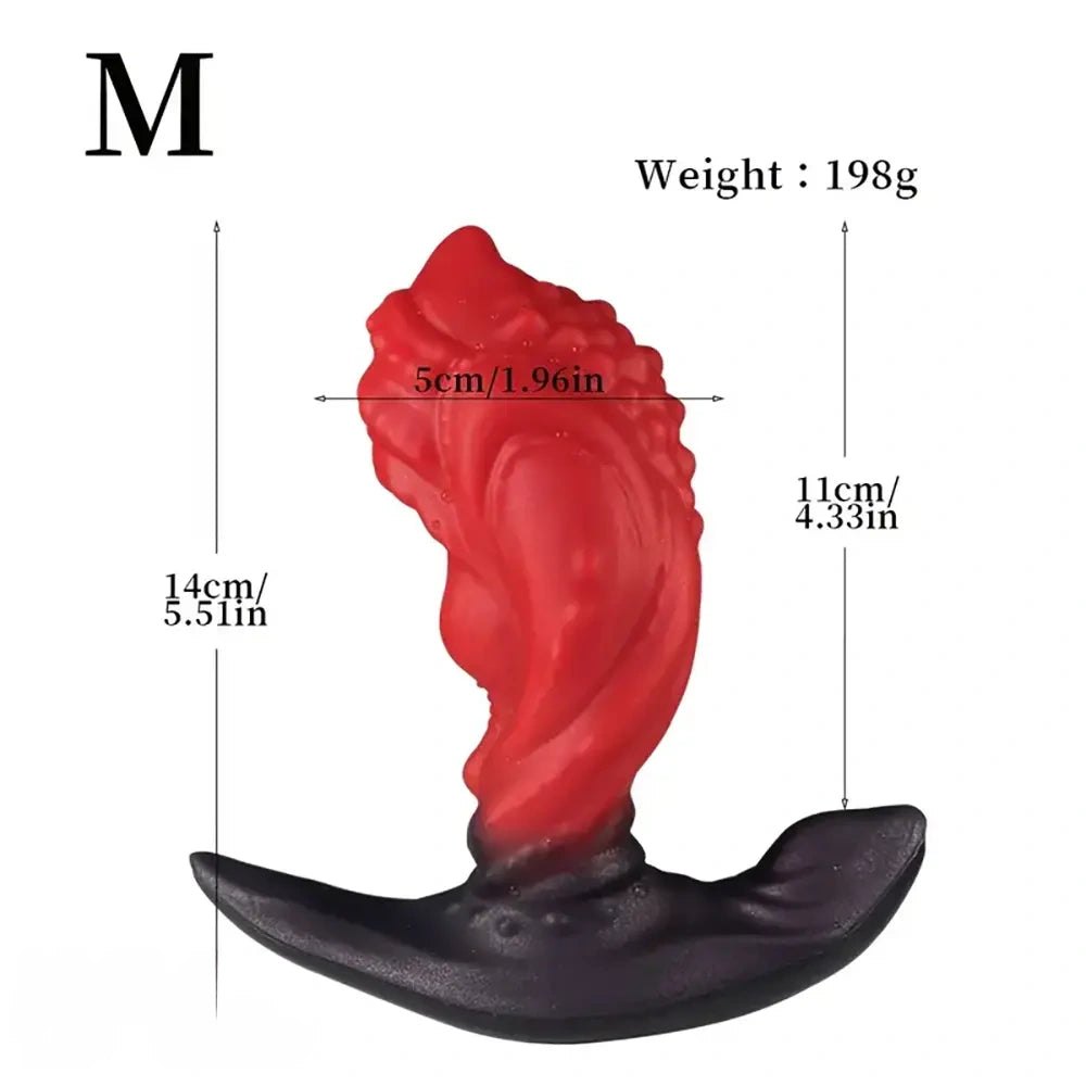 Red wearable liquid silicone anal plug, photo 3