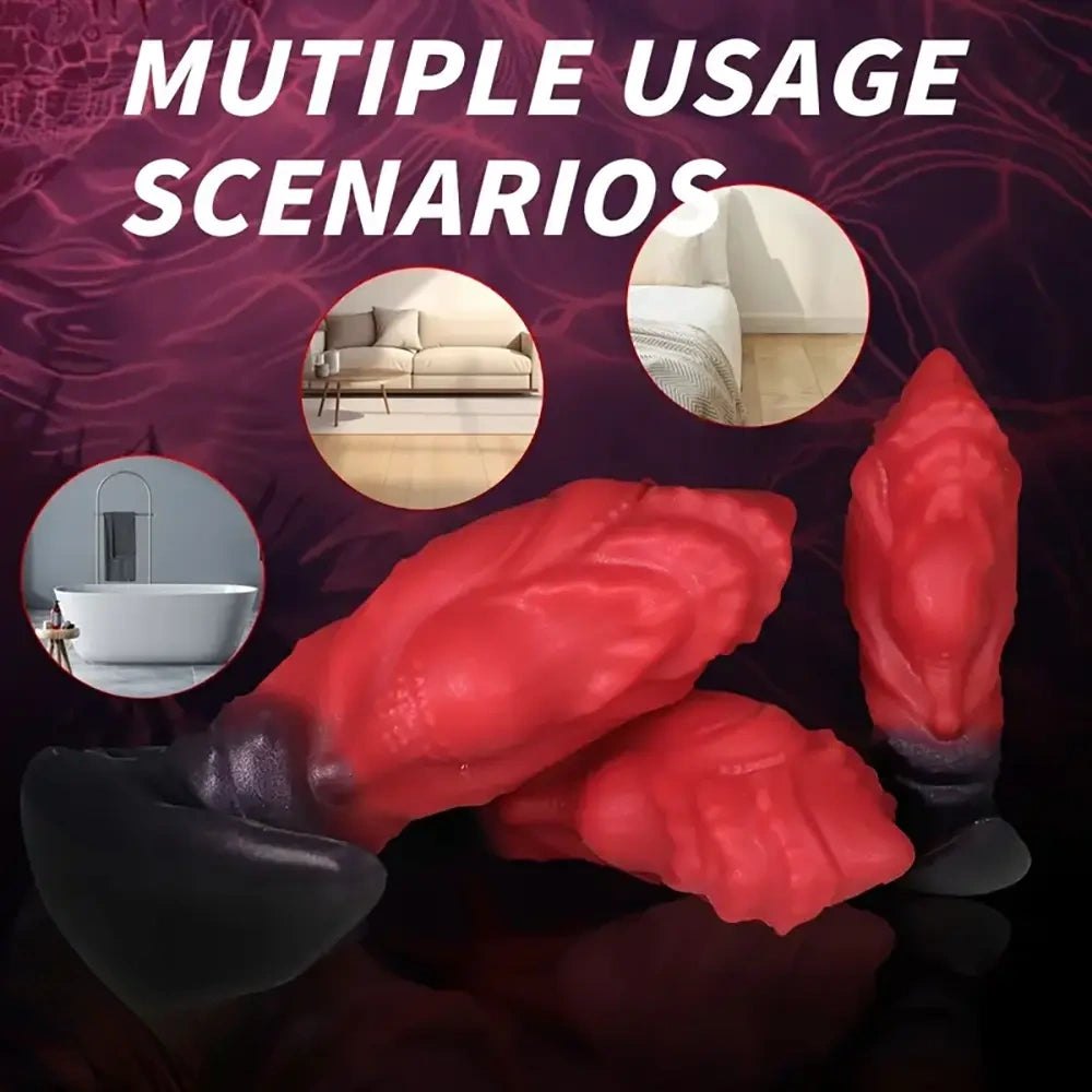 Red wearable liquid silicone anal plug, photo 5