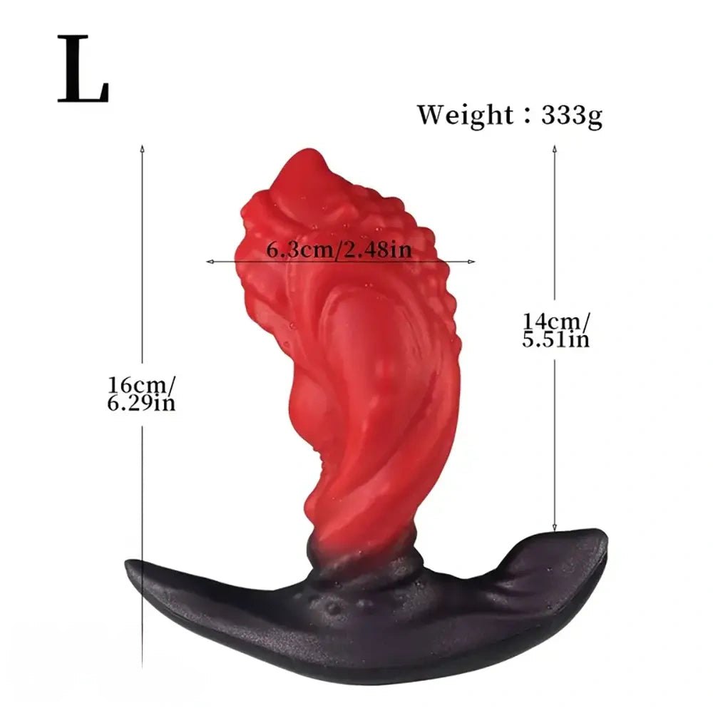 Red wearable liquid silicone anal plug, photo 7