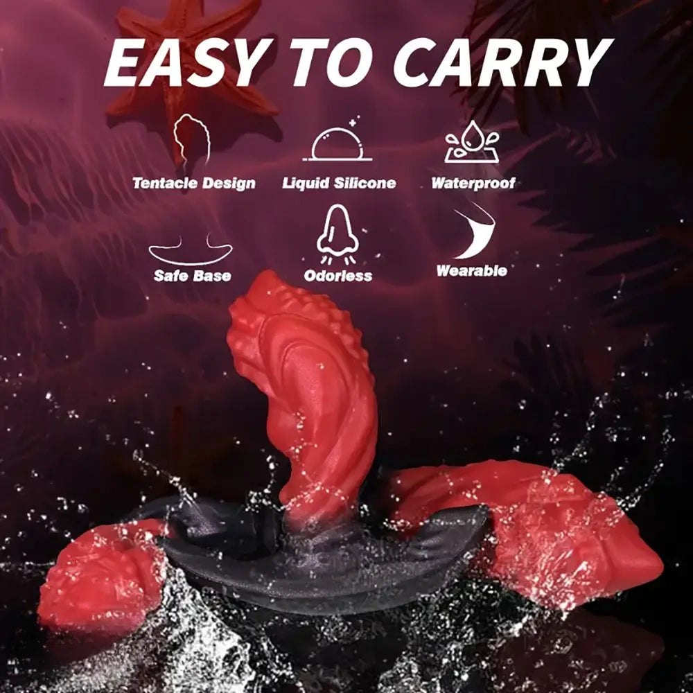 Red wearable liquid silicone anal plug, photo 9