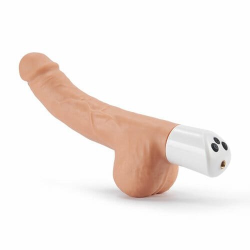 Curved veined silicone sex machine with suction cup base and remote, photo 3