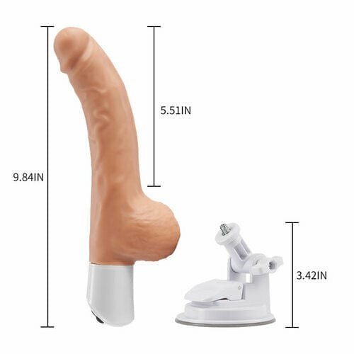 Curved veined silicone sex machine with suction cup base and remote, photo 5
