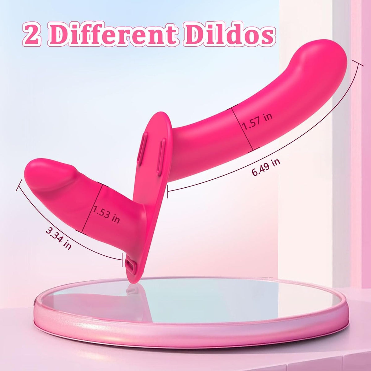 Double-ended silicone strap-on dildo with remote control, photo 4