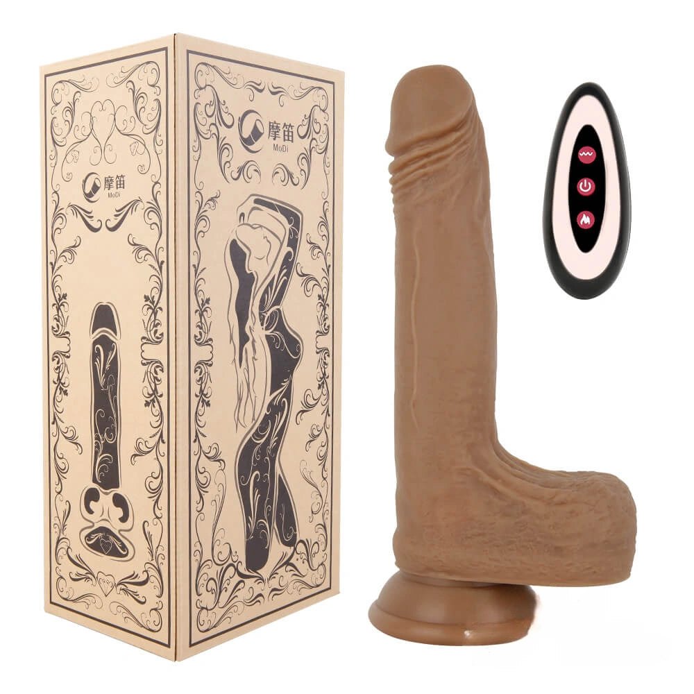 Brown remote control vibrating heating dildo, photo 10