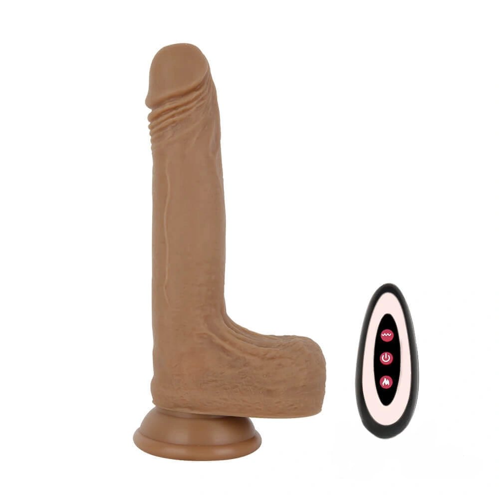 Brown remote control vibrating heating dildo, photo 11