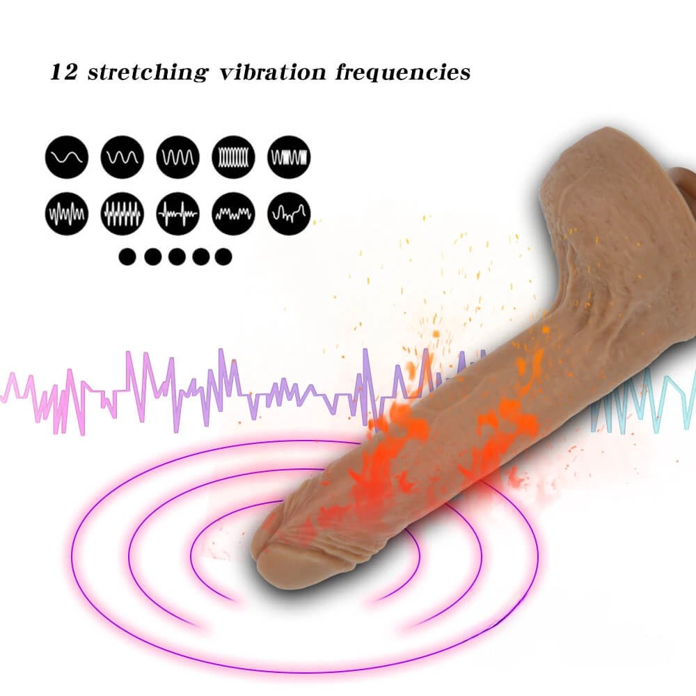 Brown remote control vibrating heating dildo, photo 2