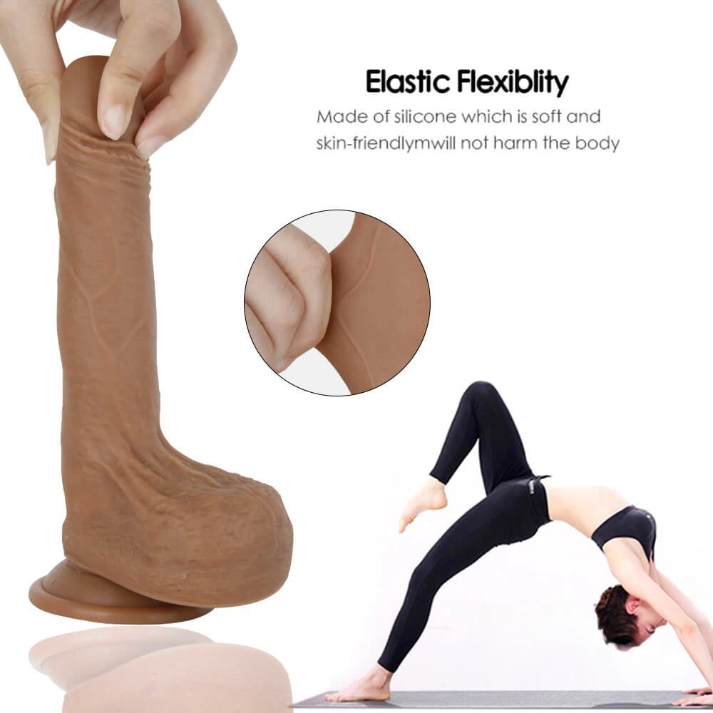 Brown remote control vibrating heating dildo, photo 5