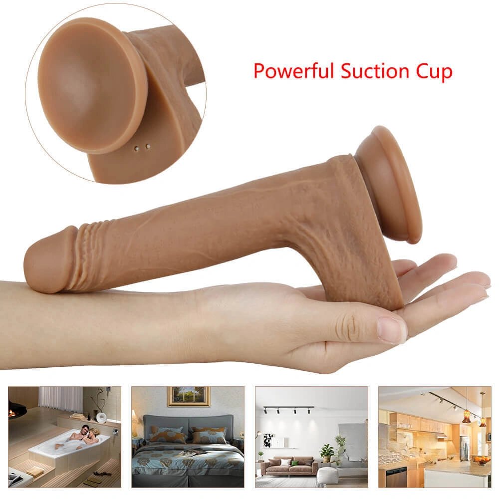 Brown remote control vibrating heating dildo, photo 6
