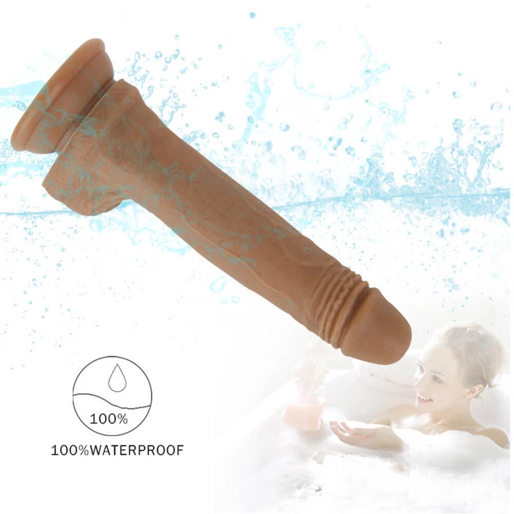 Brown remote control vibrating heating dildo, photo 7