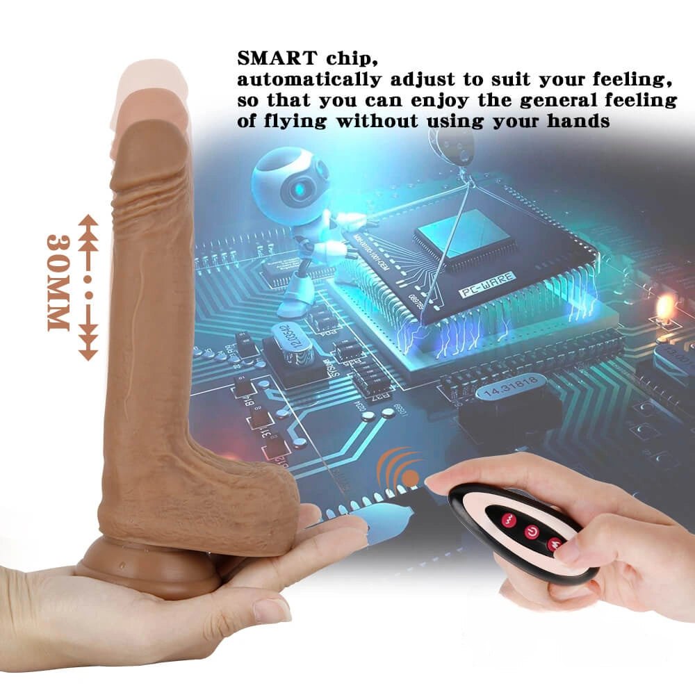 Brown remote control vibrating heating dildo, photo 8