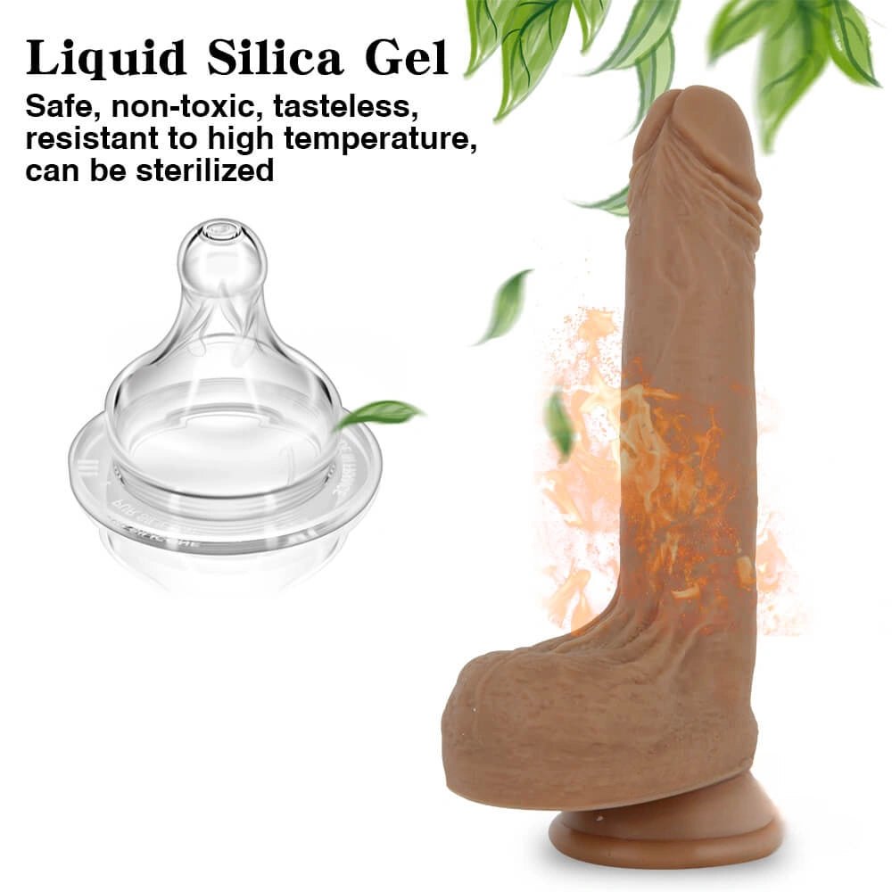 Brown remote control vibrating heating dildo, photo 9